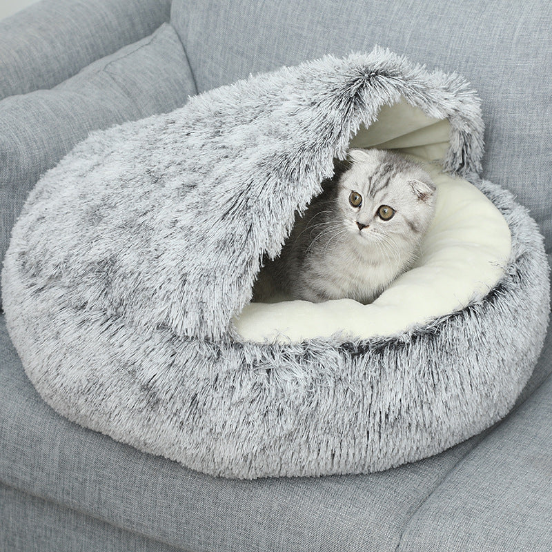 Pet Cave Bed in use