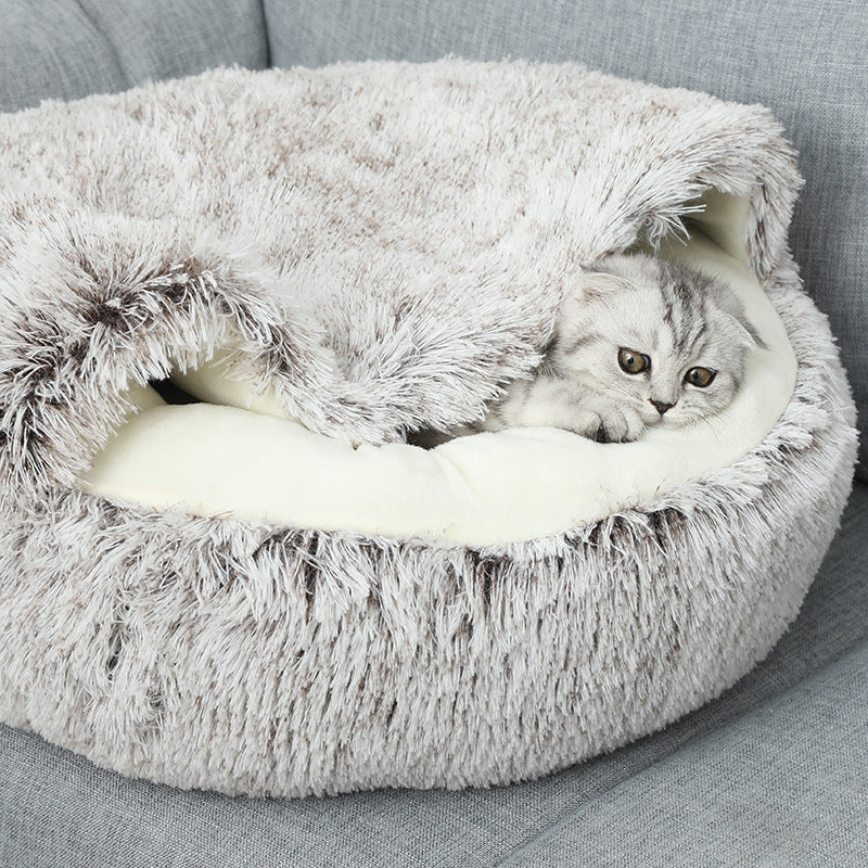 Pet Cave Bed in use