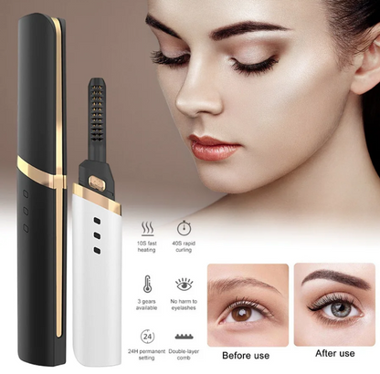 Electric Eyelash Curler Before and After Use