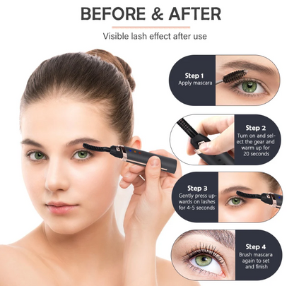 Electric Eyelash Curler Before and After Use